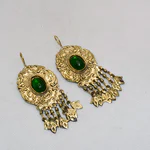 Afghani Earrings - Gold Oxidized Jewelry - Antique Earrings