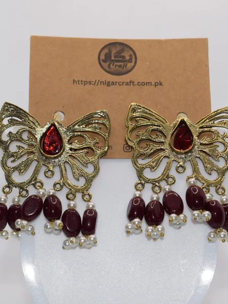 Antique Oxidized Butterfly Earrings (1)