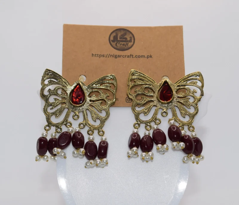 Antique Oxidized Butterfly Earrings (1)