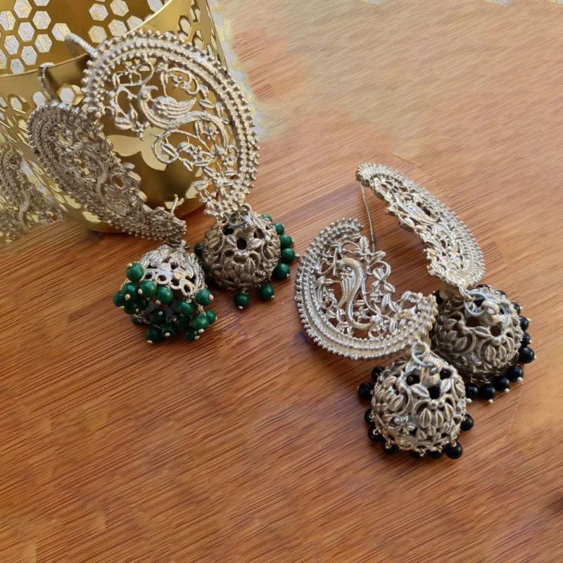 Antique Oxidized Peacock Ear Cuff