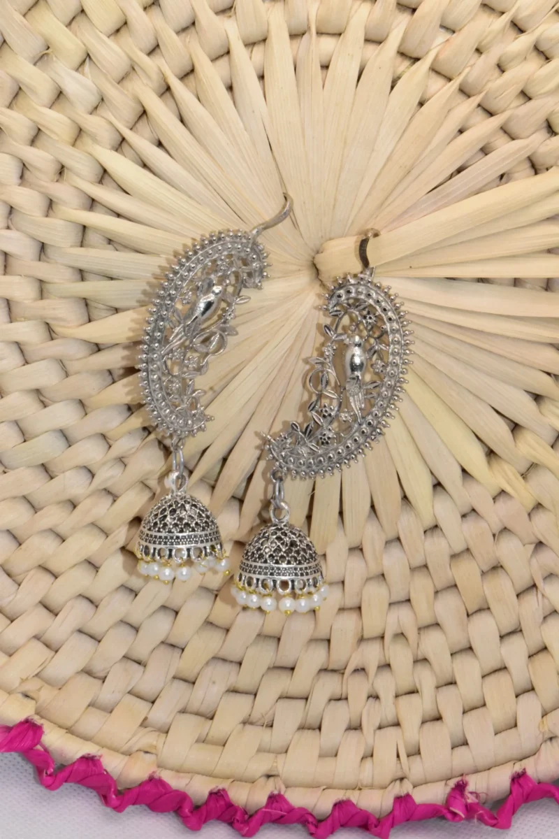 Antique Oxidized Peacock Ear Cuff