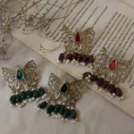 Butterfly Earrings - Antique Oxidized