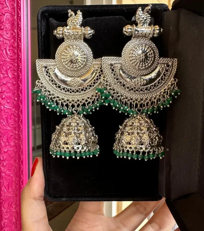 Emerald Green Statement Earrings