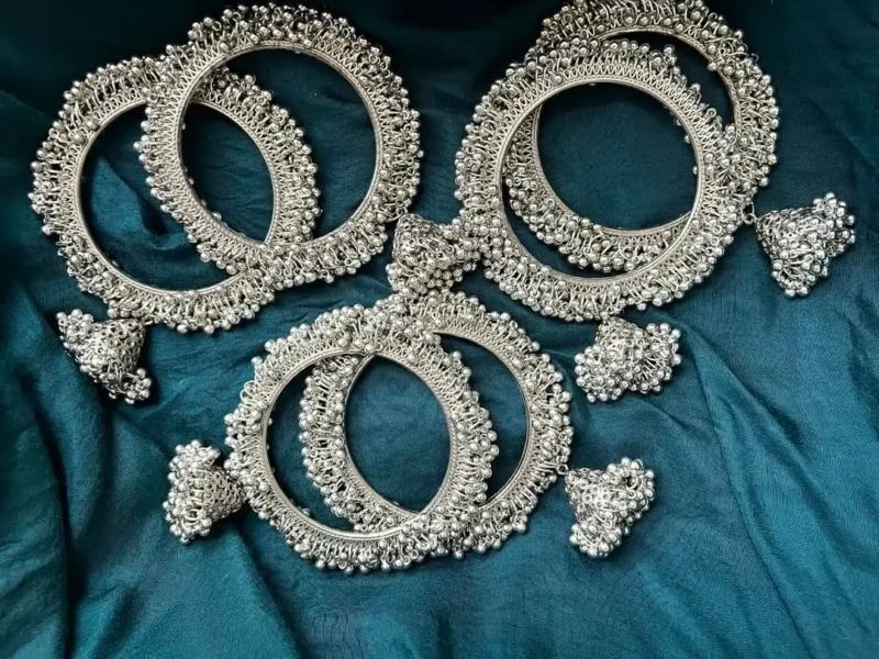 Gajra Silver Bangles - Metal Bangles