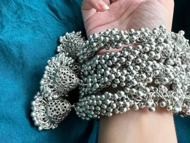 Gajra Silver Bangles - Metal Bangles