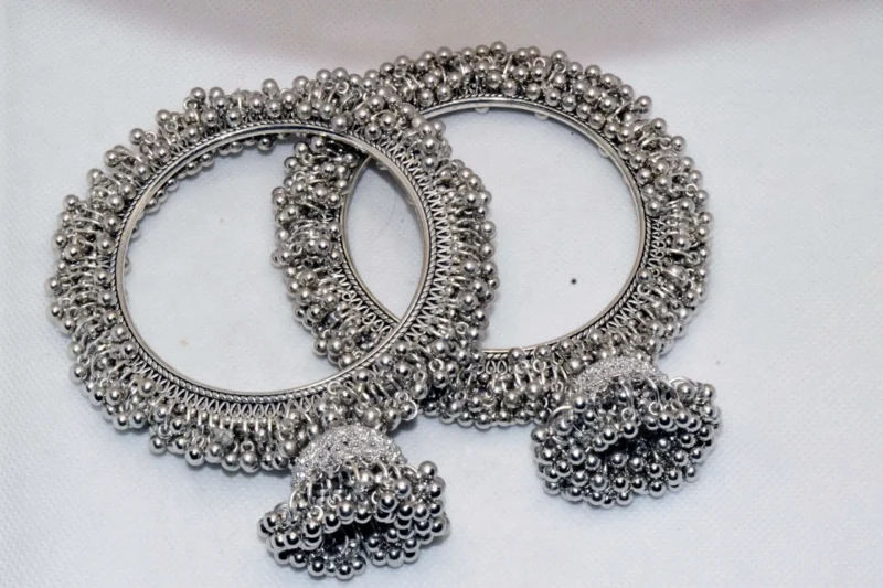 Gajra Silver Bangles - Metal Bangles