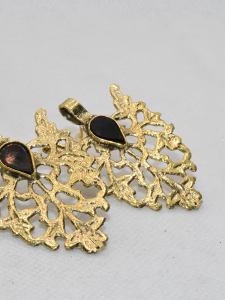 Leaf Shaped - Antique Earrings - Gold Earrings for Women