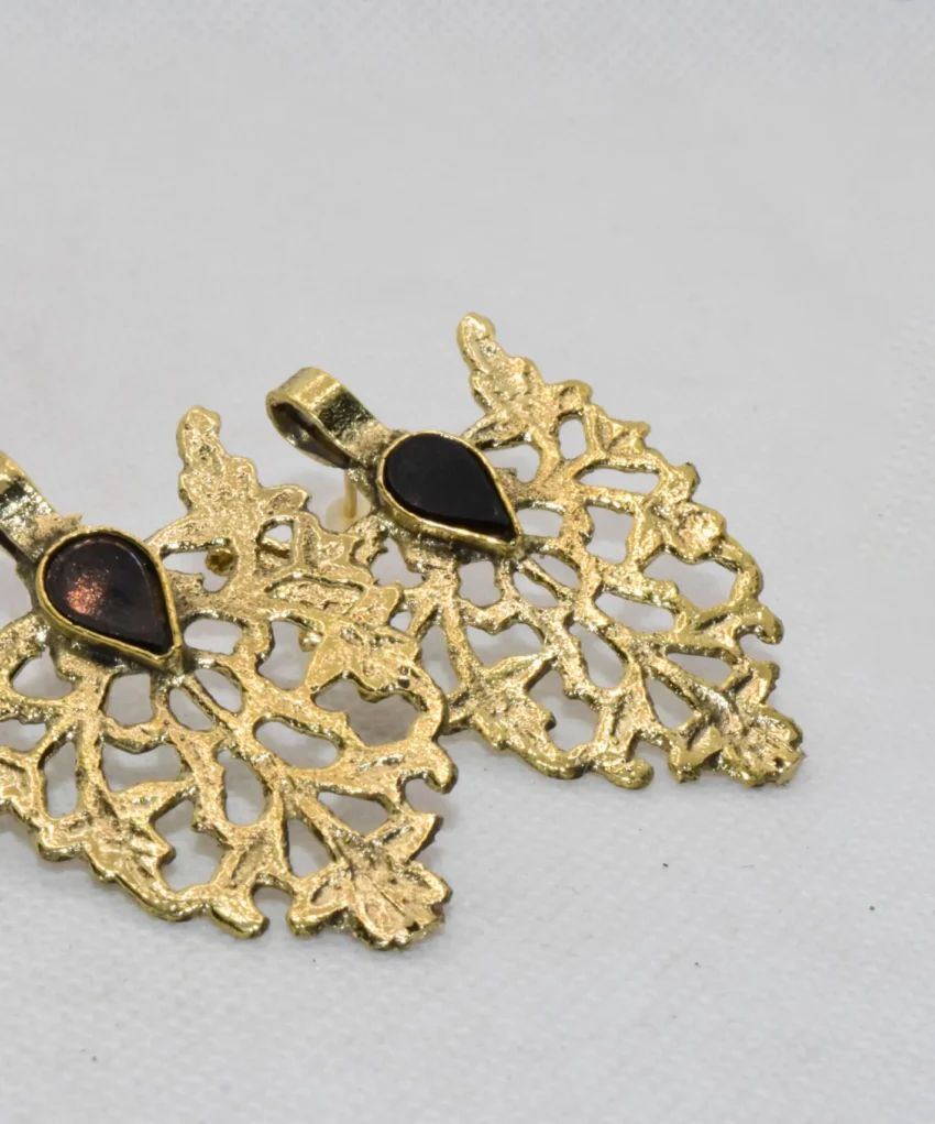 Leaf Shaped - Antique Earrings - Gold Earrings for Women