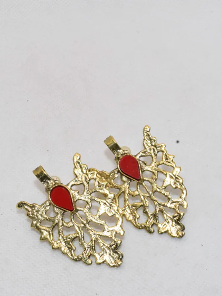 Leaf Shaped - Antique Earrings - Gold Earrings for Women -09