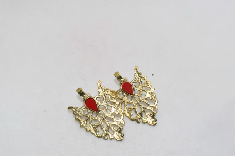 Leaf Shaped - Antique Earrings - Gold Earrings for Women -09