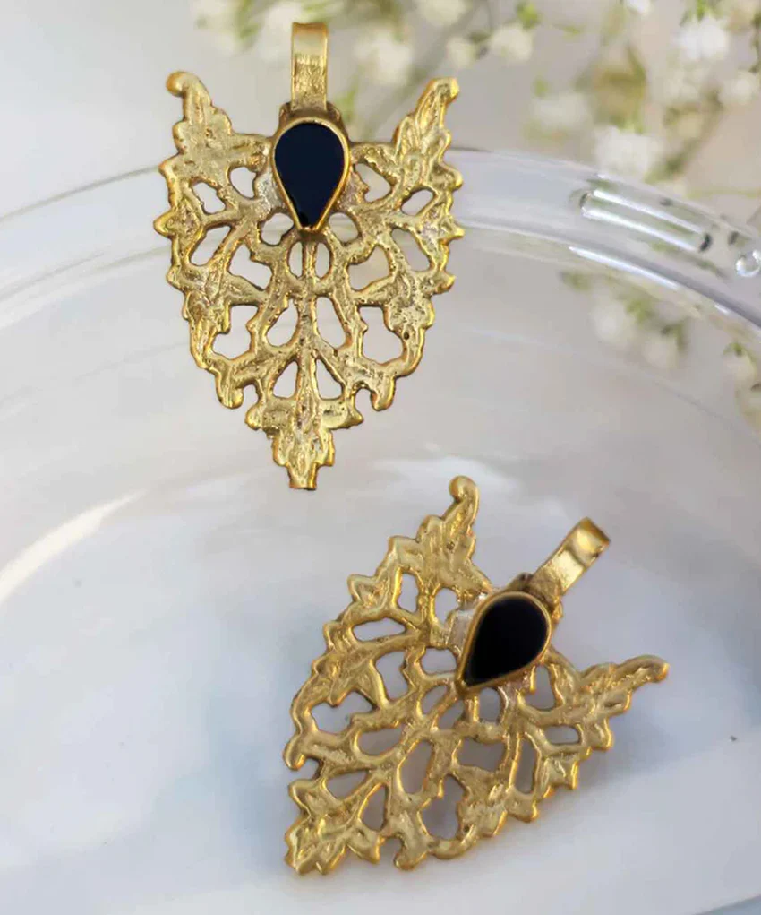 Leaf Shaped - Antique Earrings - Gold Earrings for Women