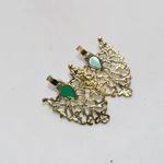 Leaf Shaped - Antique Earrings - Gold Earrings for Women