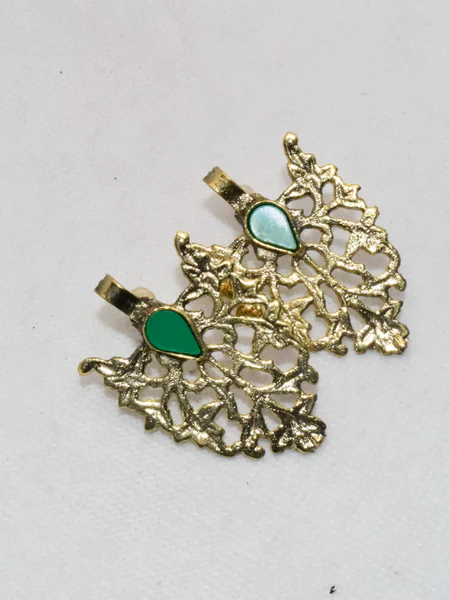 Leaf Shaped - Antique Earrings - Gold Earrings for Women