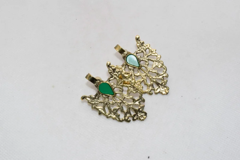 Leaf Shaped - Antique Earrings - Gold Earrings for Women