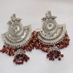 Magenta Statement Earrings 01