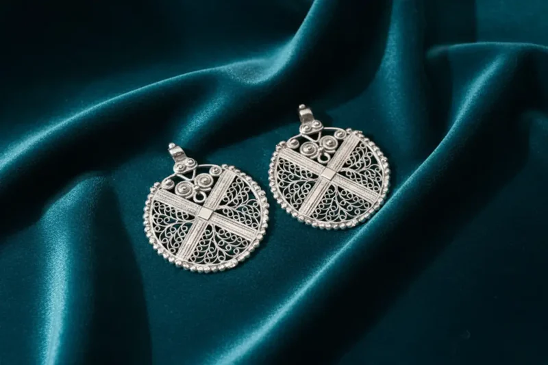 Mesh Circle Earrings