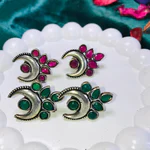 Moon Silver Stud Earrings