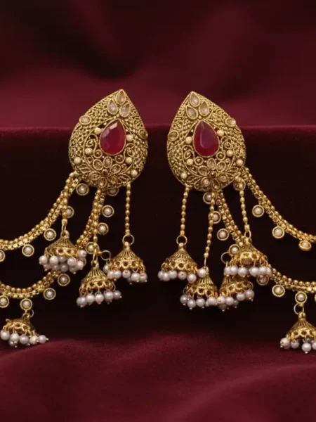 Pearl Shaped Jhumki Sahara Earrings