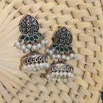 Shiny Silver Jhumka Earrings