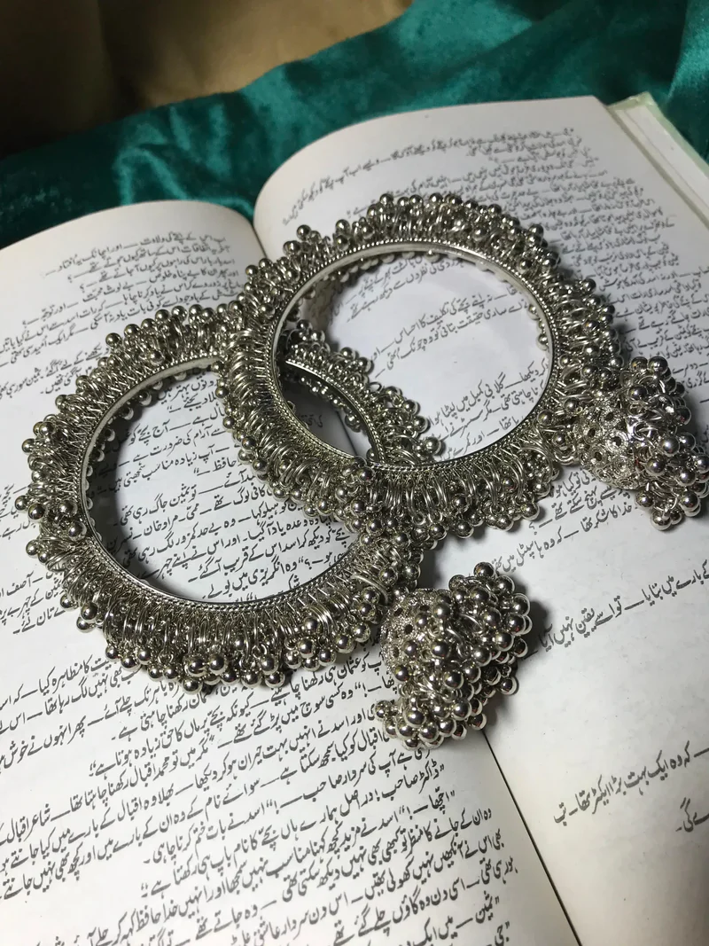 Gajra Silver Bangles - Metal Bangles