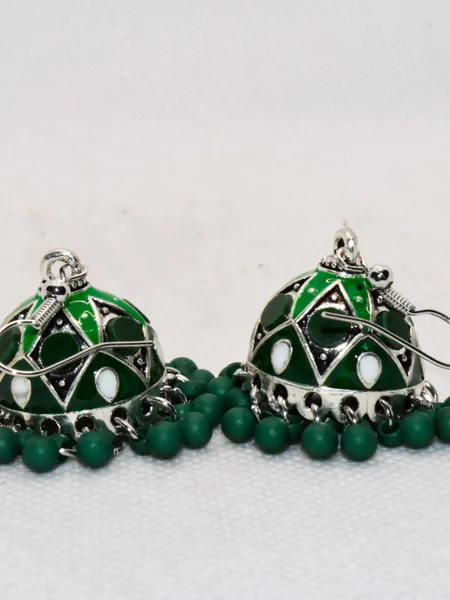 Small Jhumki with Multicolor - Brown