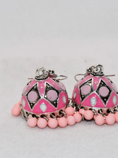 Small Jhumki with Multicolor - Brown