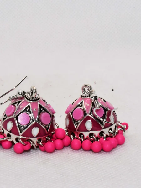 Small Jhumki with Multicolor - Brown