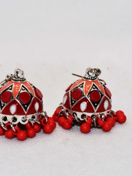 Small Jhumki with Multicolor - Brown