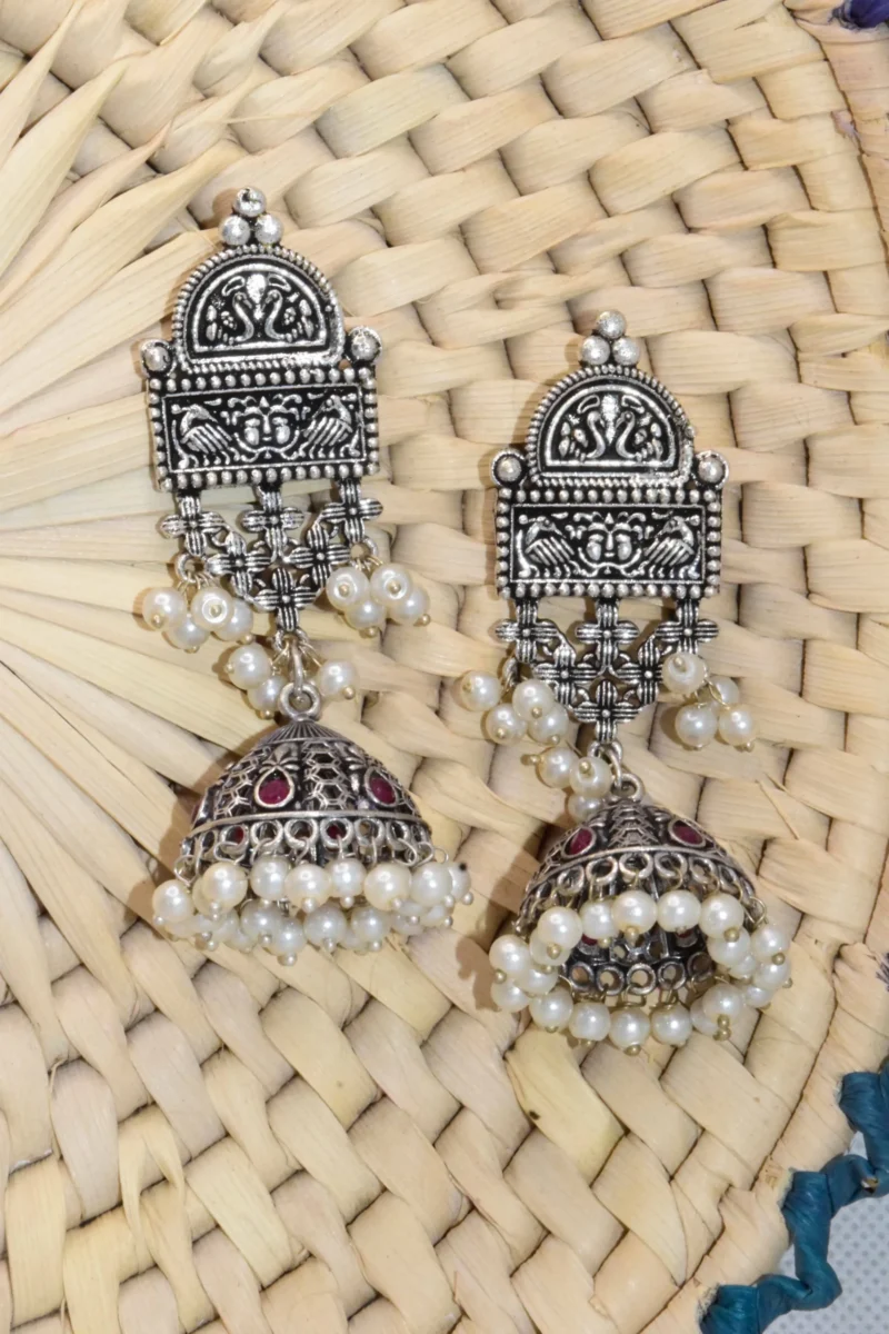 Swan Love Silver Earrings