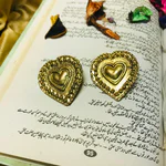 Antique Small Heart Earrings Gold