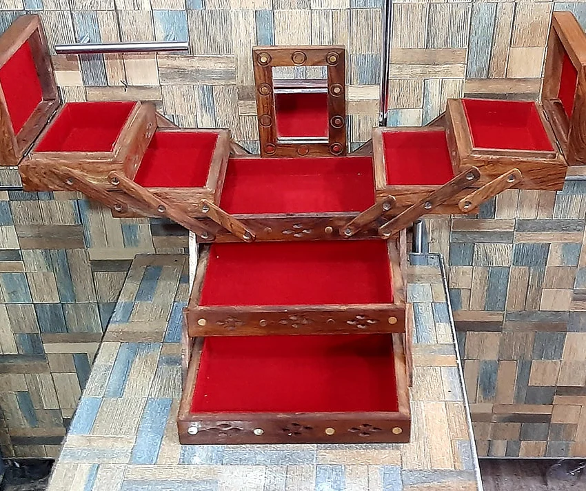 Antique Wooden Jewelry Box