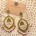 Antique Gold Long Jhumki Earrings 09
