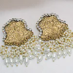Antique White Beads Earrings