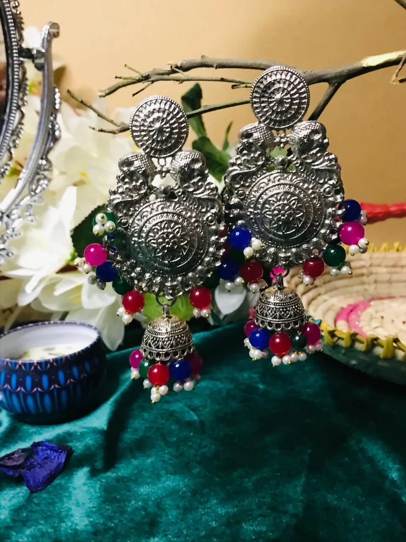 Big Antique Earrings Silver