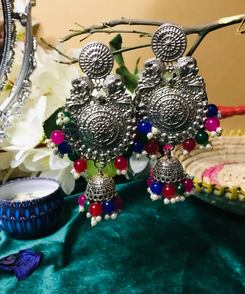 Big Antique Earrings Silver