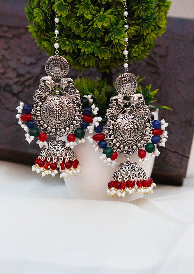 Big Antique Earrings Silver