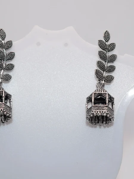 Silver Leaf Earrings Jhumkay