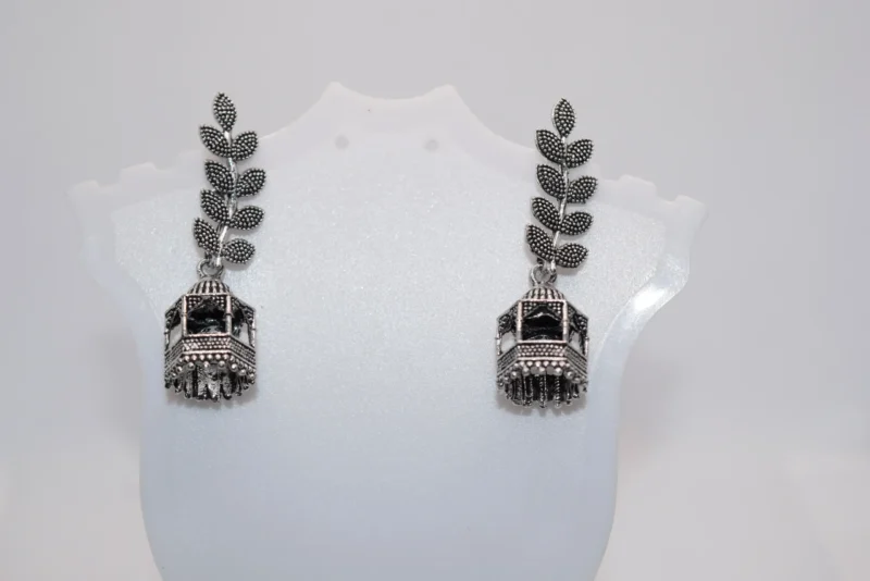 Silver Leaf Earrings Jhumkay