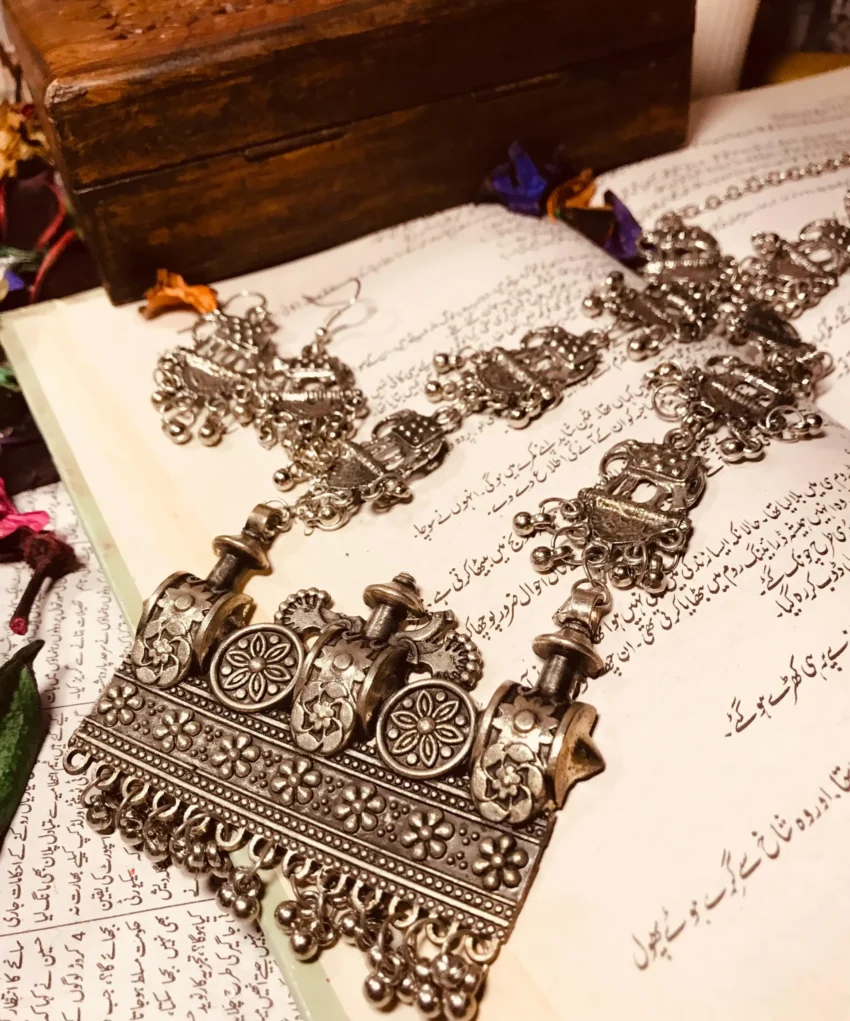 Ecstatic Long Mala Necklace - Oxidized Jewelry in Pakistan