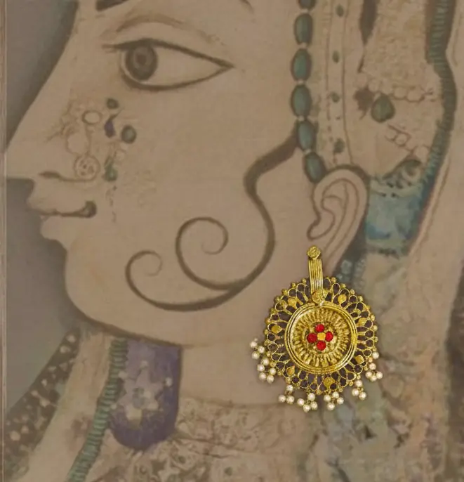 Red boho earrings - Antique Jewelry