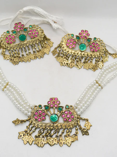 Gold Antique Necklace Set-0