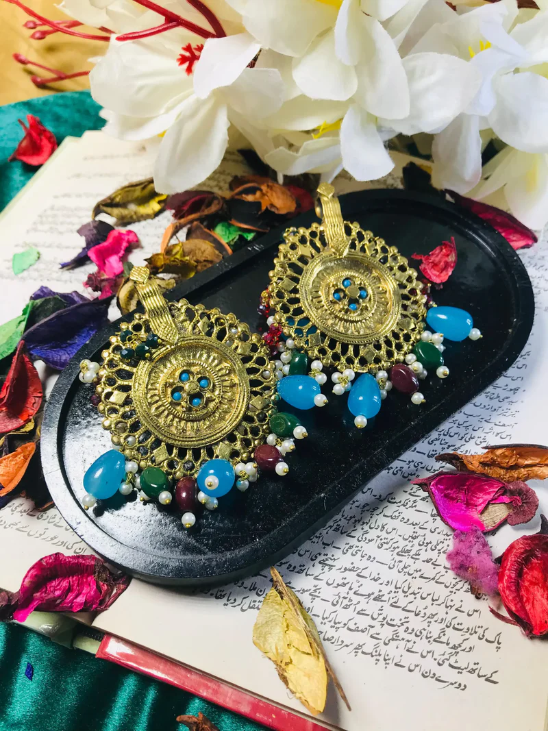 Gold Boho Earrings - Antique Jewelry
