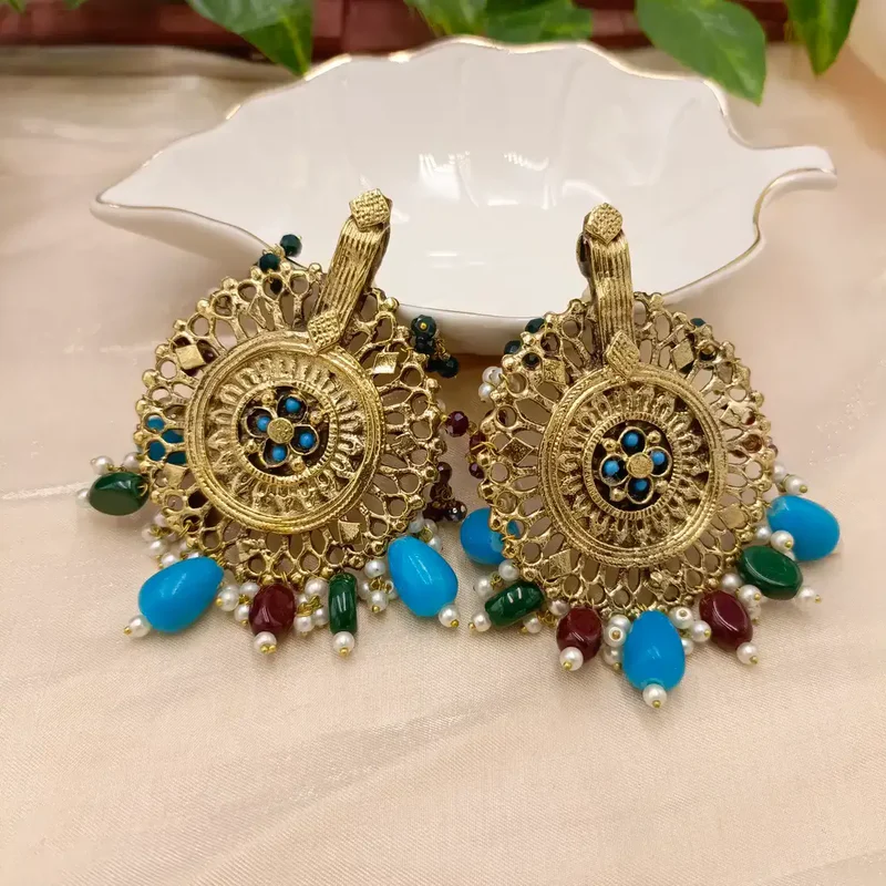 Gold Boho Earrings - Antique Jewelry