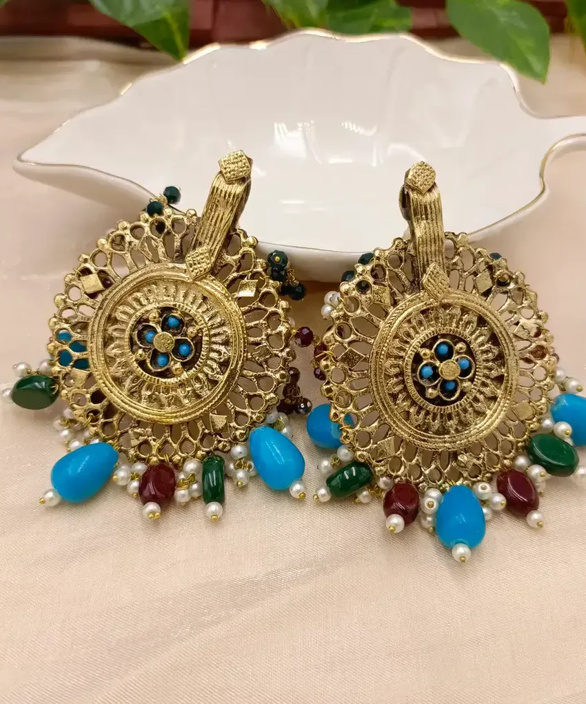 Gold Boho Earrings - Antique Jewelry