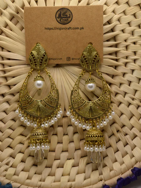 Golden Oxidized Earrings