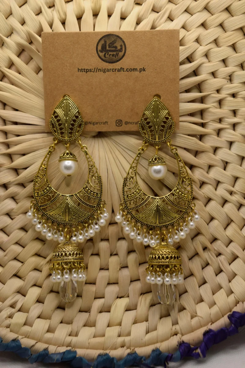 Golden Oxidized Earrings