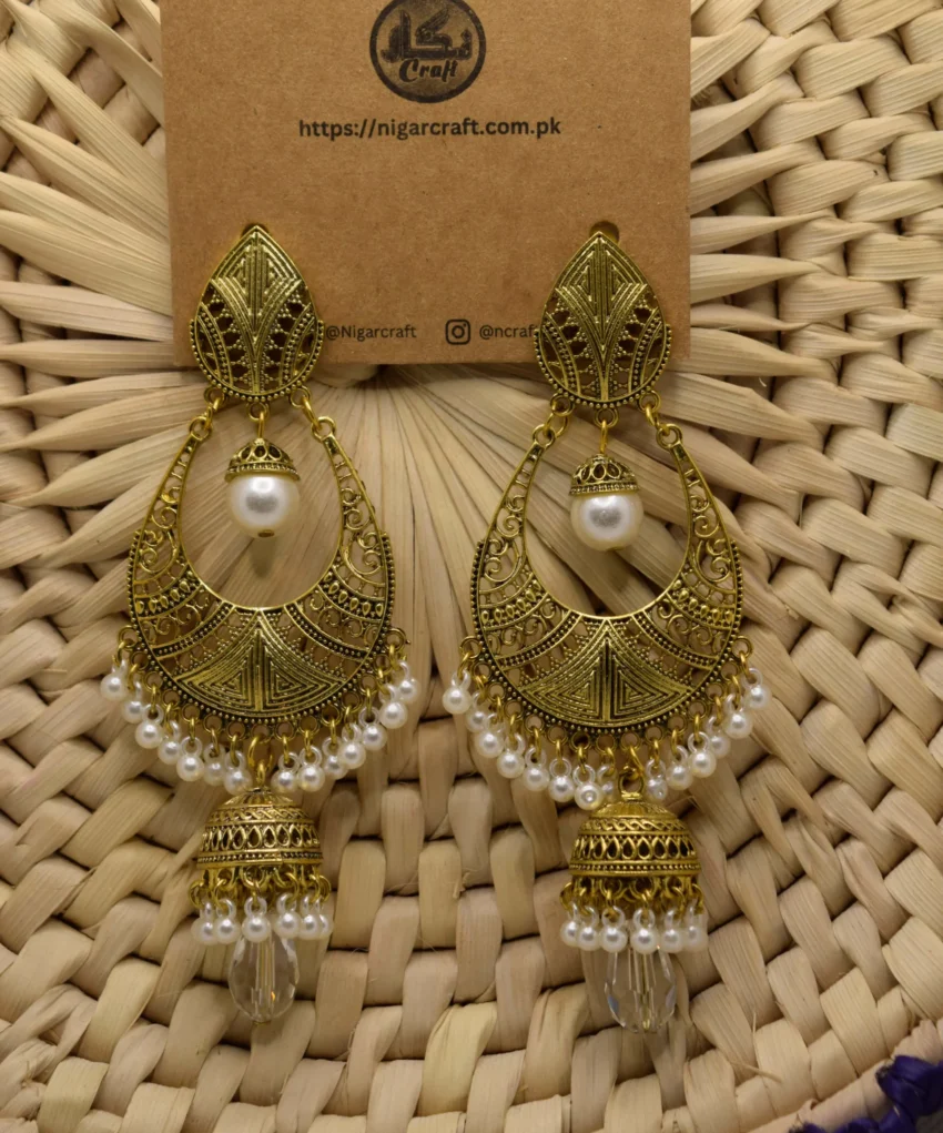 Golden Oxidized Earrings