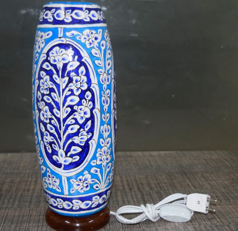 Hand Painted Lamps - Blue Pottery motif 2