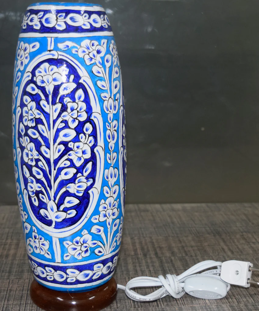 Hand Painted Lamps - Blue Pottery motif 2