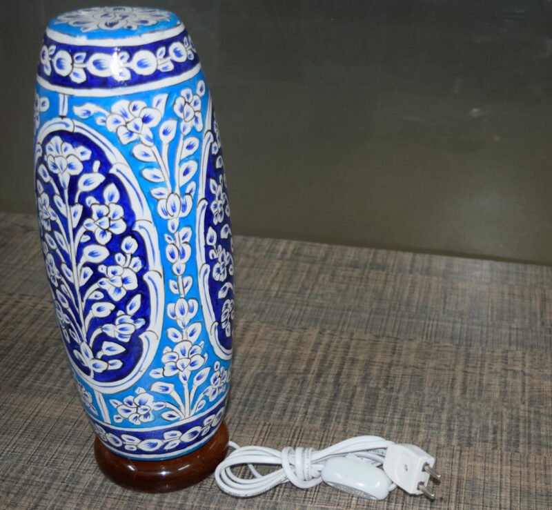 Hand Painted Lamps - Blue Pottery motif 2